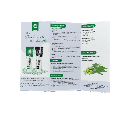 LEAFLET ALOE DENTAL CREAM AND ALOE CHARCOAL GEL