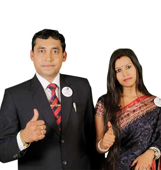 Mrs Reena Devi Ojha and Mr Ved Prakash Ojha